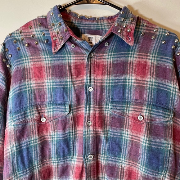 SOLD Furst of a Kind Blue Studded Button Down - Picture 2 of 11